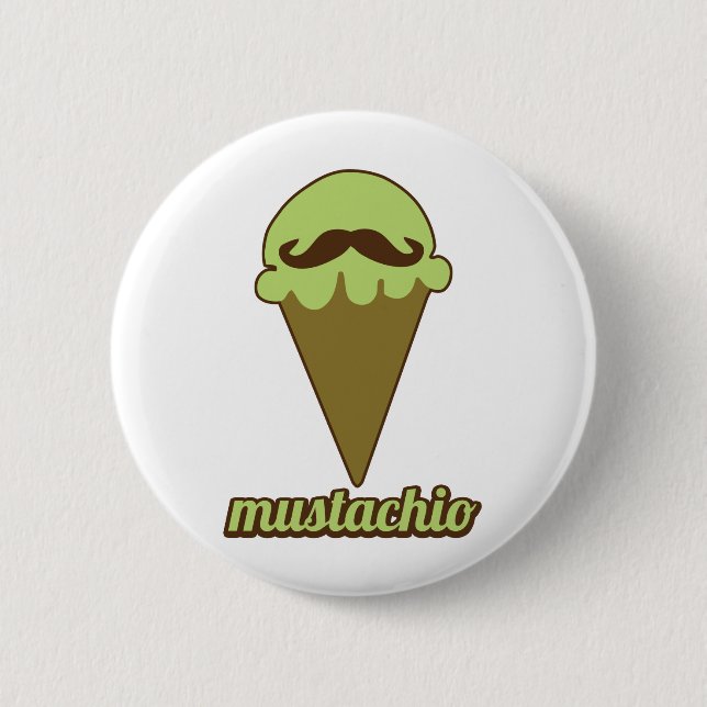 Mustachio Pinback Button (Front)