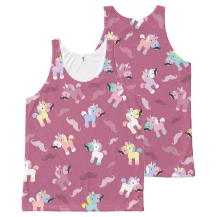 Mustachio Unicornio All-Over-Print Tank Top