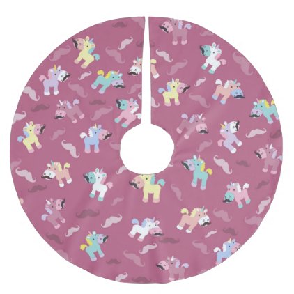 Mustachio Unicornio Brushed Polyester Tree Skirt