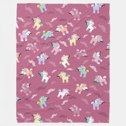 Mustachio Unicornio Fleece Blanket