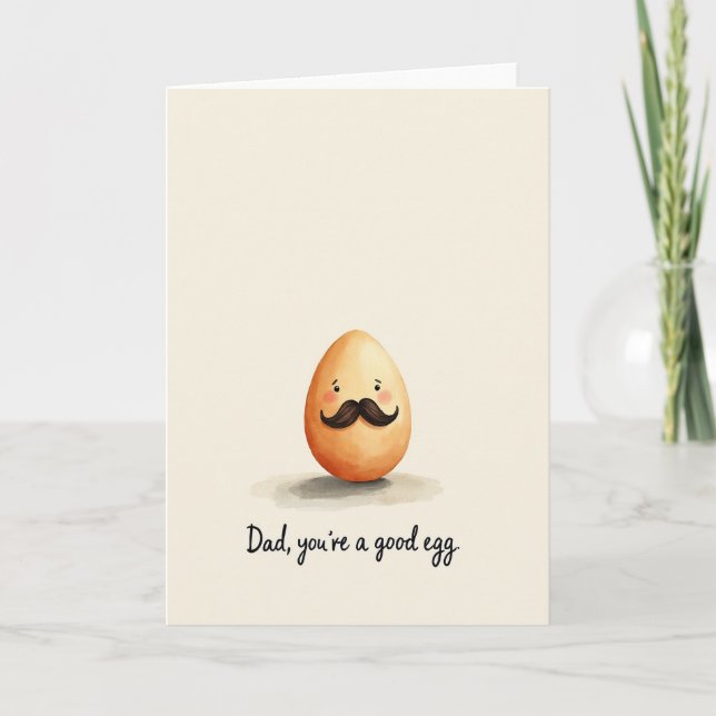 Mustachioed Fathers Day Card (Front)