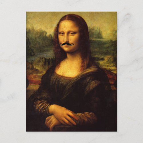 Mustachioed Mona Lisa Postcard