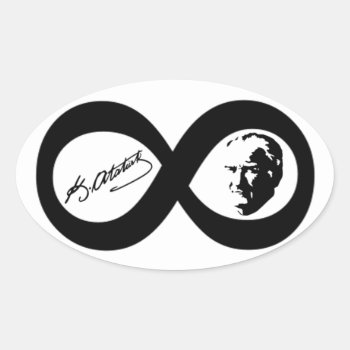 Mustafa Kemal Ataturk Oval Sticker by EST_Design at Zazzle