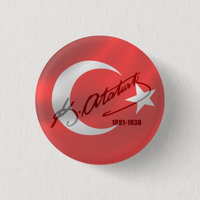 Mustafa Kemal Ataturk Pinback Button (Front)