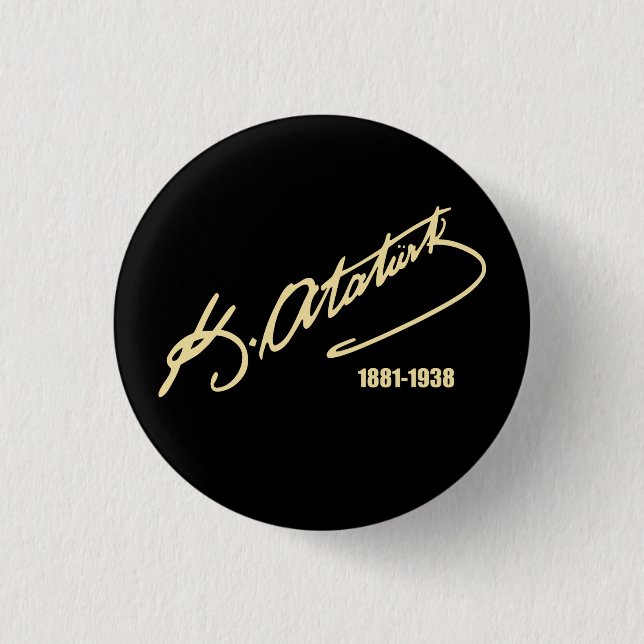 Mustafa Kemal Ataturk Pinback Button (Front)