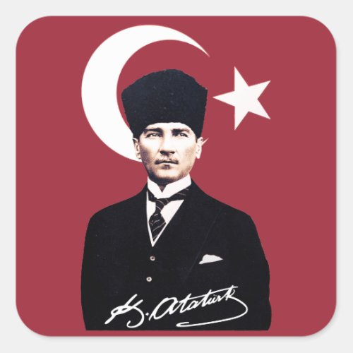 Mustafa Kemal Atatrk Square Sticker