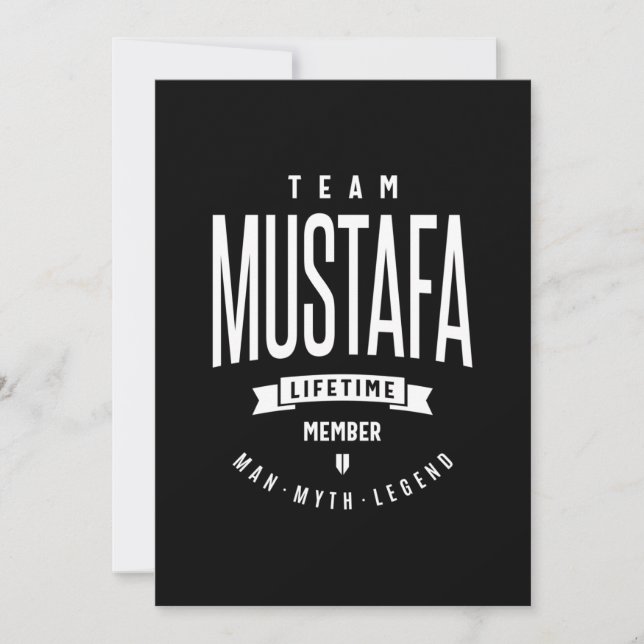 Mustafa Personalized Name Birthday Gift Invitation (Front)