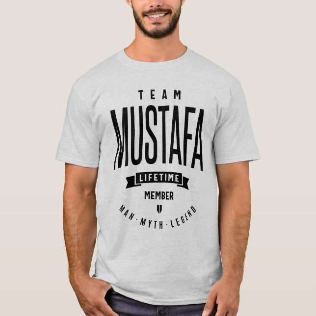 Mustafa Personalized Name Birthday Gift T-Shirt (Front)