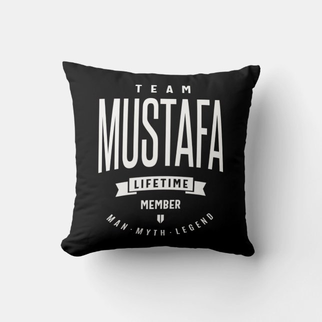 Mustafa Personalized Name Birthday Gift Throw Pillow (Front)