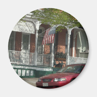 Mustang and American Flag in Hampden Magnet