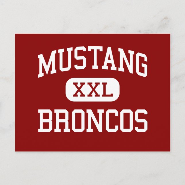 Mustang - Broncos - High School - Mustang Oklahoma Postcard (Front)