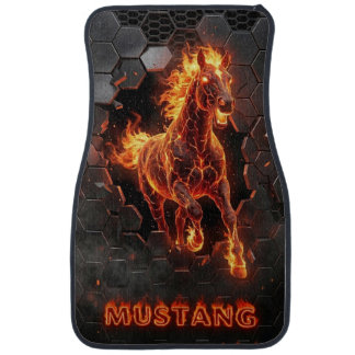 Mustang, car, mats, carpet fire metal style car floor mat