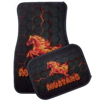 Mustang, car, mats, carpet style, fire car floor mat