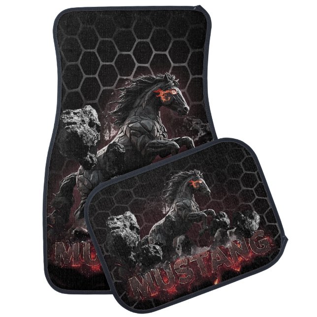 Mustang, car, mats, carpet style, strong car floor mat (Set)