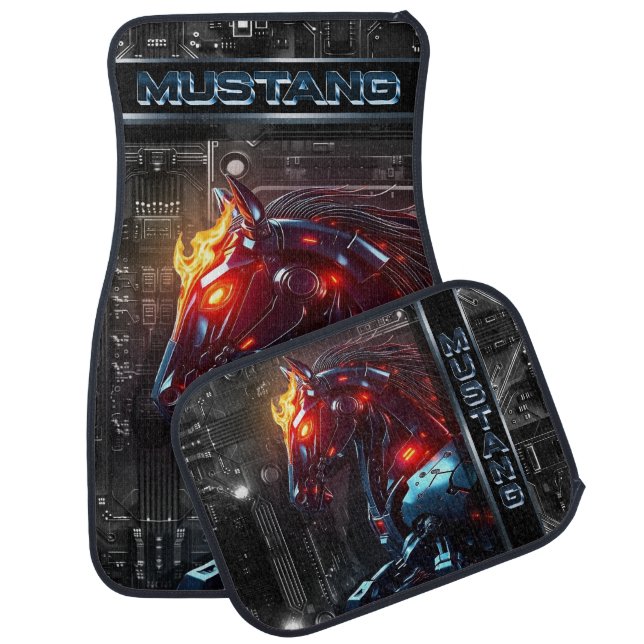 Mustang, car, mats, carpet style, strong car floor mat (Set)