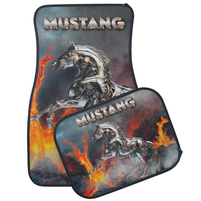 Mustang, car, mats, carpet style, strong car floor mat (Set)