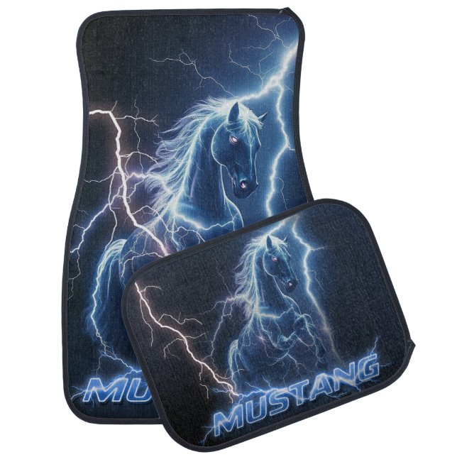 Mustang, car, mats, carpet style, strong car floor mat (Set)
