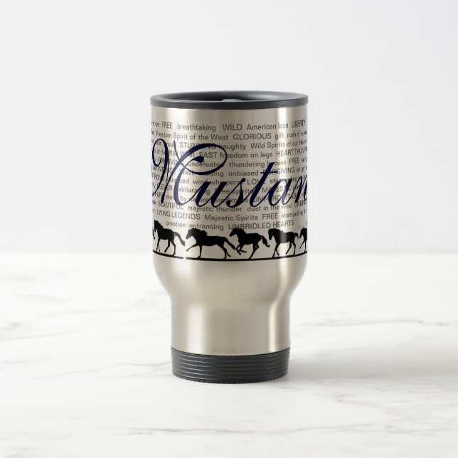 Mustang Descriptives Travel Mug (Center)