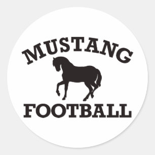 Mustang Football Classic Round Sticker