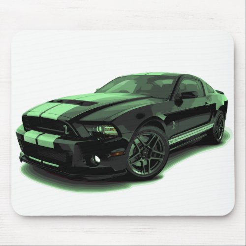 Mustang GT 500 Green Mouse Pad