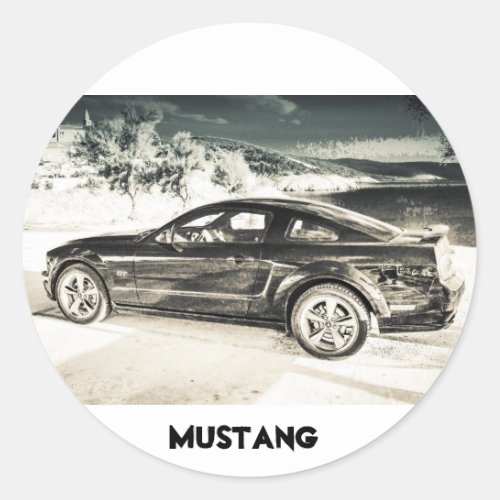 Mustang GT Classic Round Sticker