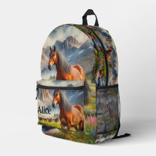 Mustang Horse AI Personalized Printed Backpack