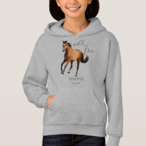 Mustang horse gifts for girls personalized name hoodie
