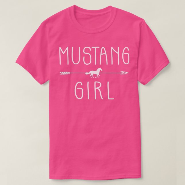 Mustang Horse Girl  Gifts Horses Lover Riding Raci T-Shirt (Design Front)