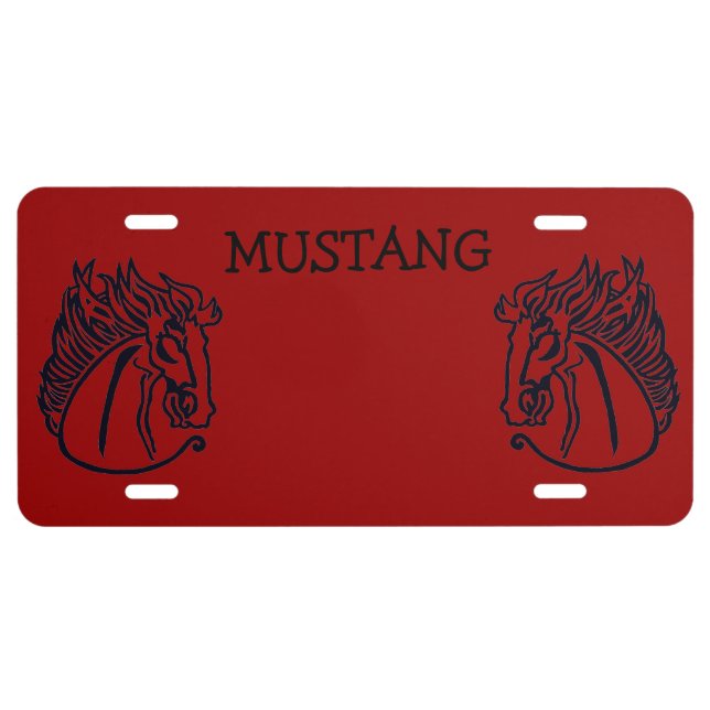 Mustang Horse License Plate (Front)