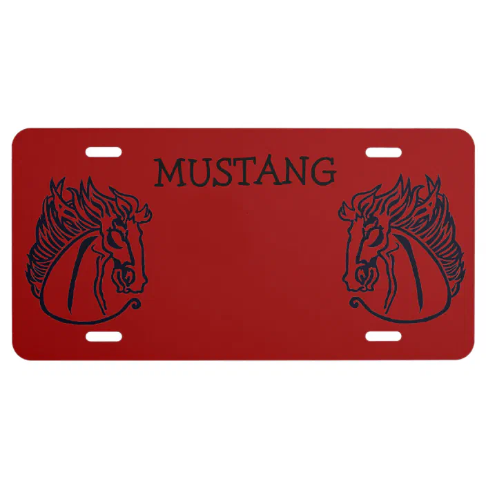 Mustang Horse Inspired Art Carbn-fiber Mesh look and Variations Aluminum Vanity License Plate Tag UV Protection