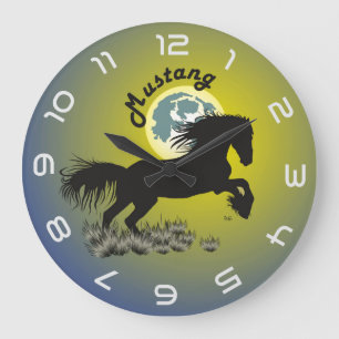 Mustang horse lover large clock