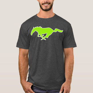 mustang horse neon green 2022 vintage T-Shirt
