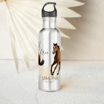 Mustang horse wild and free personalized horse  stainless steel water bottle<br><div class="desc">Wild and free mustang horse girls party gifts graciously galloping mustang mare  brown horse ,  beautiful personalized gift for horse lovers,  can be also as a horse themed party favor gift,  you can write each childs name on it .</div>