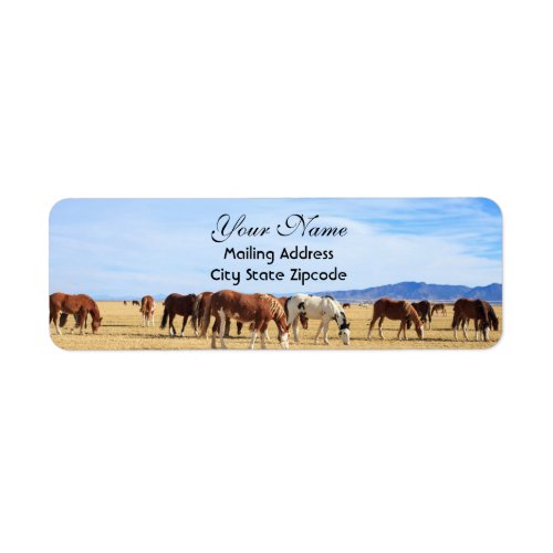 Mustang Horses Return Address Label