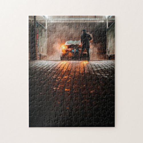Mustang in Car Wash Jigsaw Puzzle