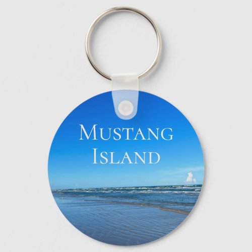 Mustang Island Ocean Waves Texas Beach Photo Keychain