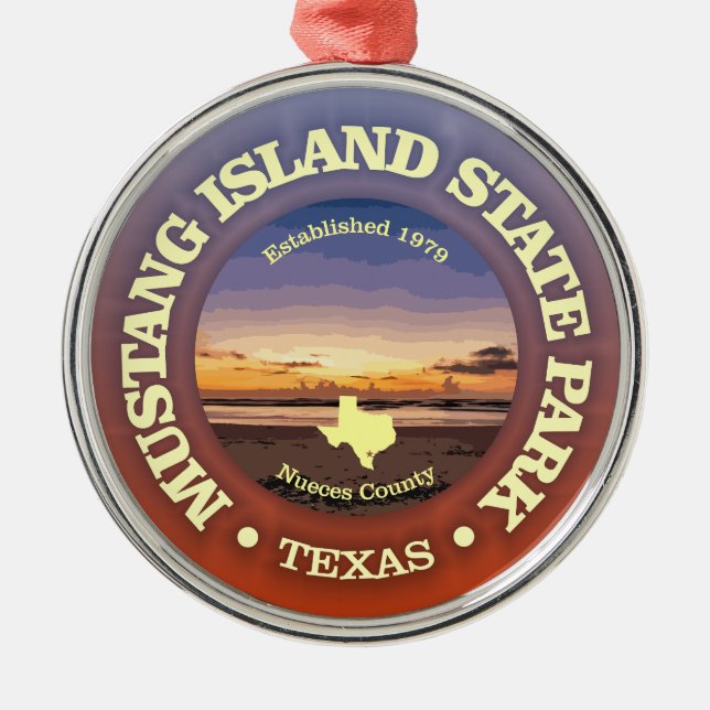 Mustang Island SP Metal Ornament (Front)