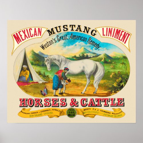 Mustang Liniment Advertising Poster