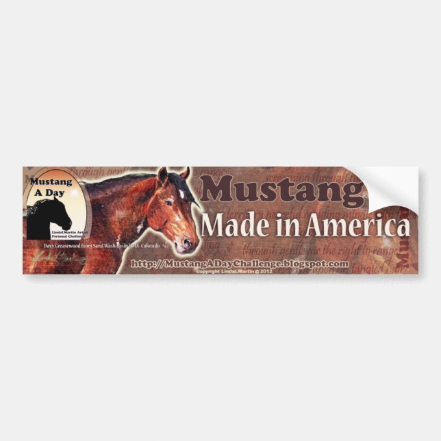 Mustang: Made in America ~ Davy Greasewood Bumper Sticker (Front)