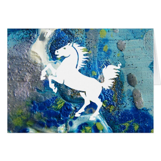 Mustang on Mixed Media Painting Cards (Front Horizontal)