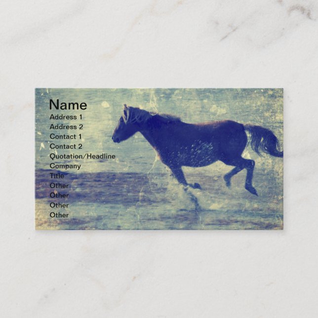 Mustang on the Beach Business Card (Front)