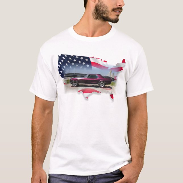 Mustang Over American Flag.png T-Shirt (Front)