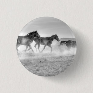 Mustang Run Pinback Button