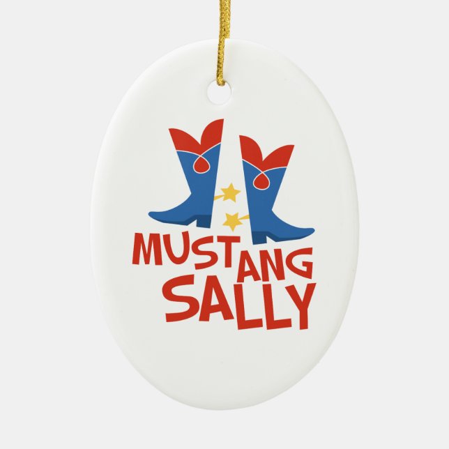 Mustang Sally Ceramic Ornament (Front)
