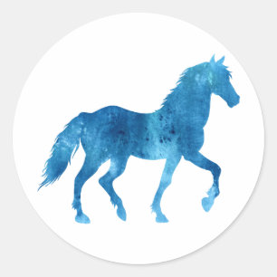 Mustang silhouette - Choose background color Classic Round Sticker
