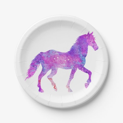 Mustang  silhouette _ Choose background color Paper Plates