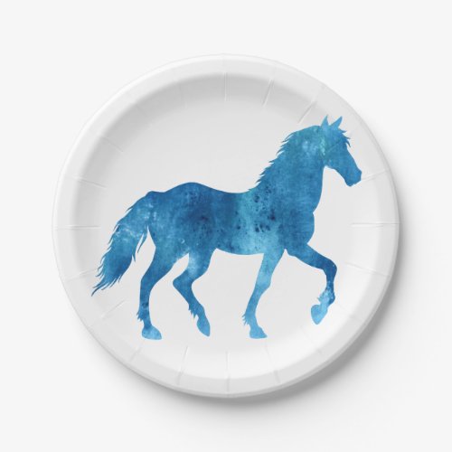 Mustang  silhouette _ Choose background color Paper Plates