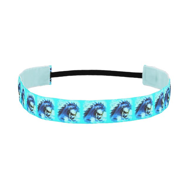 mustang stallion blue athletic headband (Front)