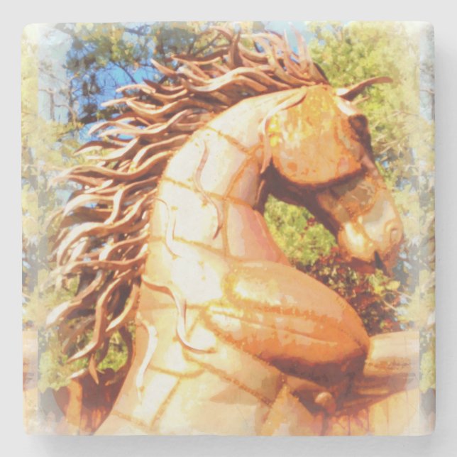 mustang stallion stone coaster (Front)