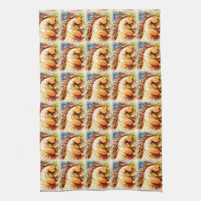 mustang stallions kitchen towel (Vertical)